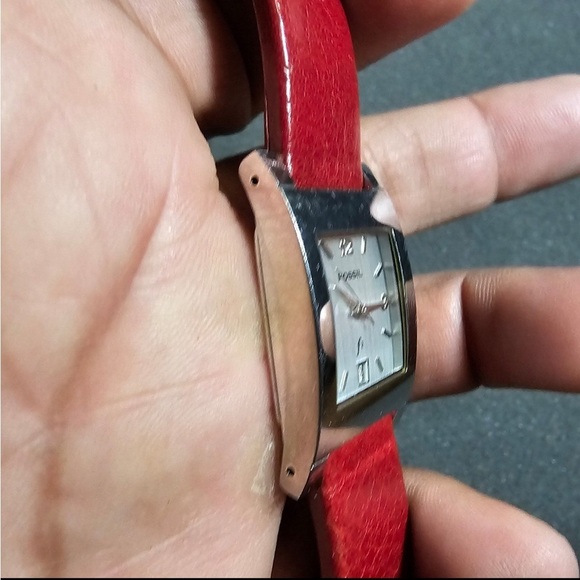Fossil F2 Ladies Quartz Watch Silver Tone Rectangle Resd Strap Working ES-9584 - Picture 7 of 7